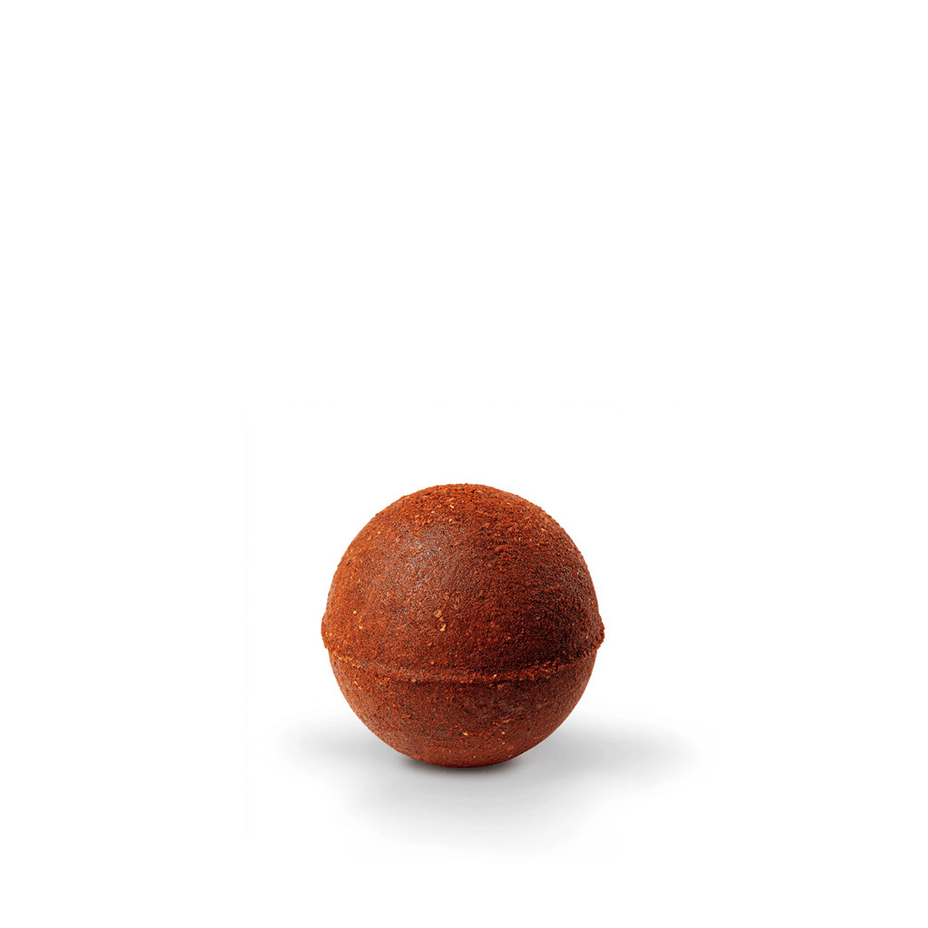 Brown spice bomb on a white background