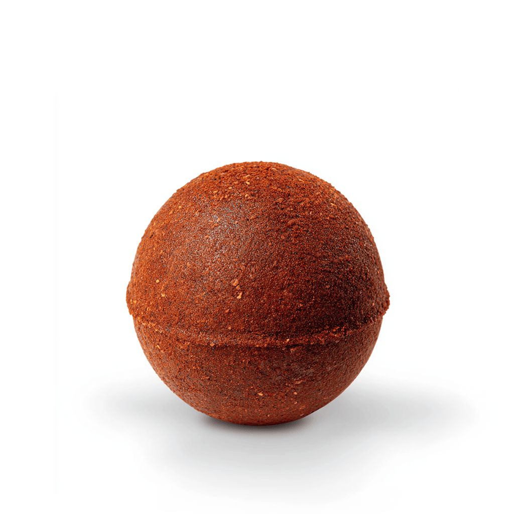 Brown spice bomb on a white background