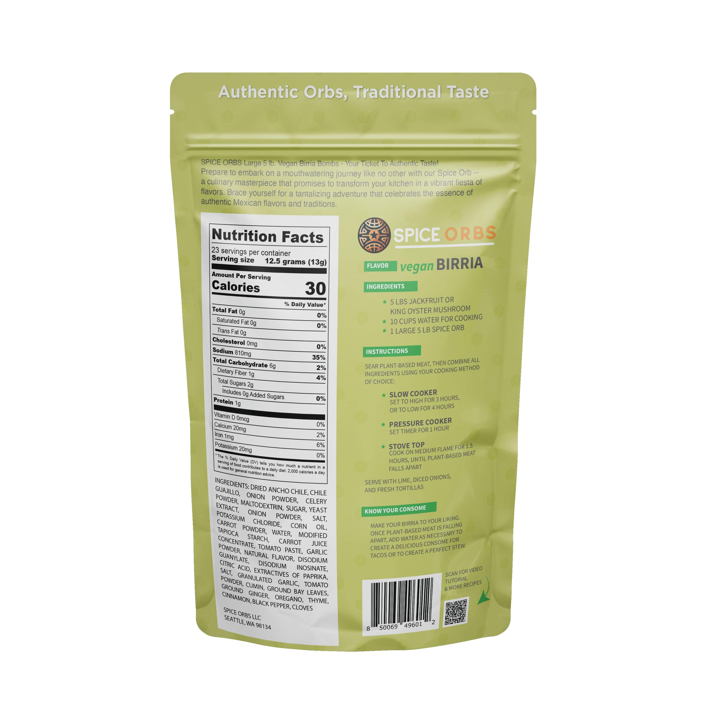 Spice Orbs Large Vegan Birria - Pack of 2
